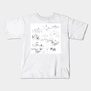 tables and chairs sketch Kids T-Shirt